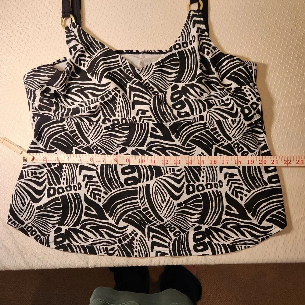 Christina Tankini Top Black & White‎ 3X